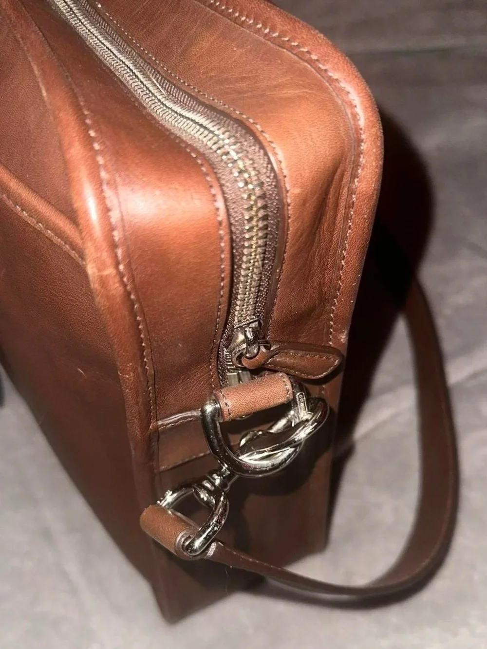 Coach Brown Leather Briefcase with Detachable Strap